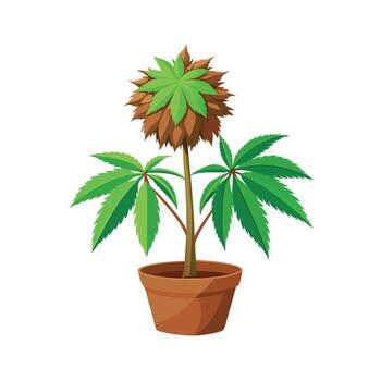 Beautiful Flowerpot Houseplant Illustration vector