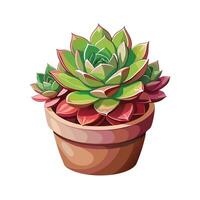 Beautiful Flowerpot Houseplant Illustration vector