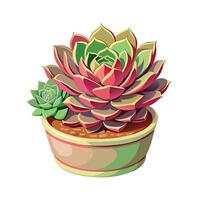 Beautiful Flowerpot Houseplant Illustration vector