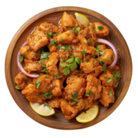 chicken wings in a bowl with parsley on a transparent background png