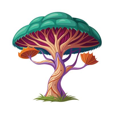 Beautiful Single Big Tree Illustration
