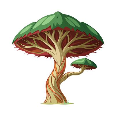 Beautiful Single Big Tree Illustration