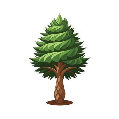 Beautiful Single Big Tree Illustration