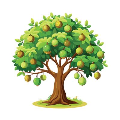 Beautiful Single Big Tree Illustration