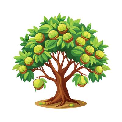Beautiful Single Big Tree Illustration