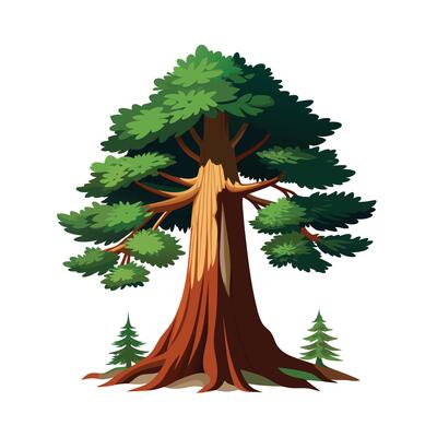 Beautiful Single Big Tree Illustration