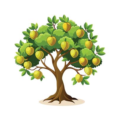 Beautiful Single Big Tree Illustration