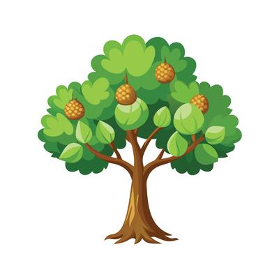 Beautiful Single Big Tree Illustration