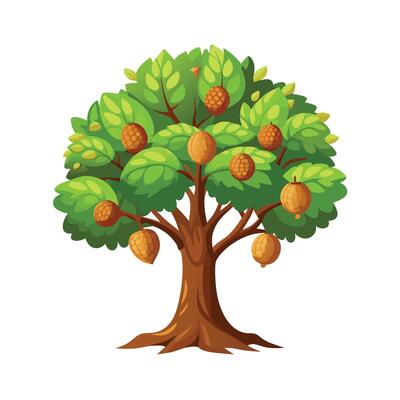 Beautiful Single Big Tree Illustration