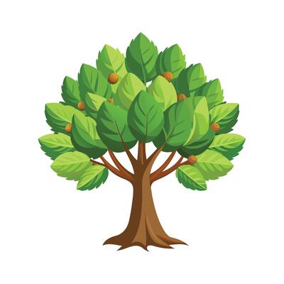 Beautiful Single Big Tree Illustration