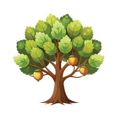 Beautiful Single Big Tree Illustration