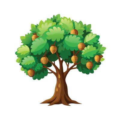 Beautiful Single Big Tree Illustration