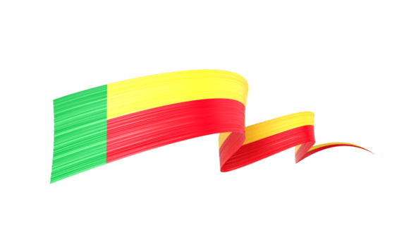 3d bandera de benin 3d brillante ondulación benin cinta bandera 3d ilustración png