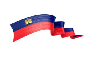 3d Flag Of Liechtenstein 3d Shiny Waving Twisted Ribbon Flag 3d Illustration png