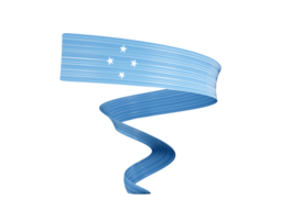 3d Flag Of Micronesia 3d Shiny Waving Twisted Ribbon Flag 3d Illustration png