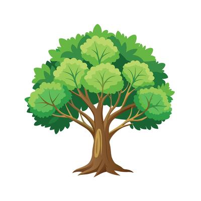 Beautiful Single Big Tree Illustration
