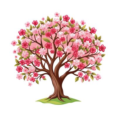 Beautiful Single Big Tree Illustration