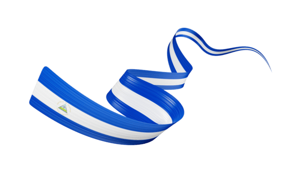 3d bandera de Nicaragua 3d ondulado brillante Nicaragua cinta bandera 3d ilustración png