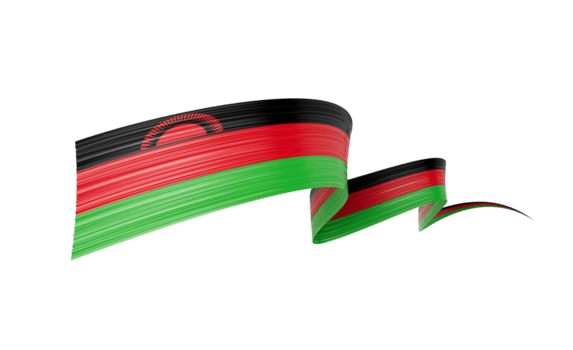 33d bandera de malawi 3d brillante ondulación malawi cinta bandera 3d ilustración png
