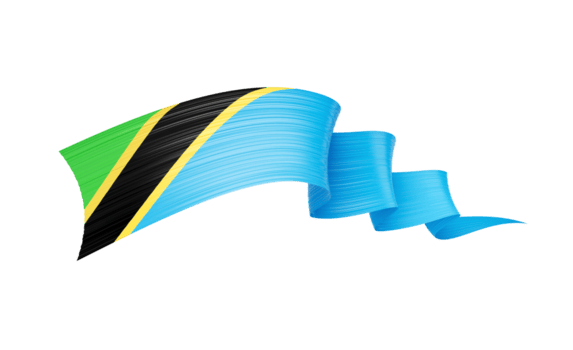 3d bandera de Tanzania 3d brillante ondulación Tanzania cinta bandera 3d ilustración png