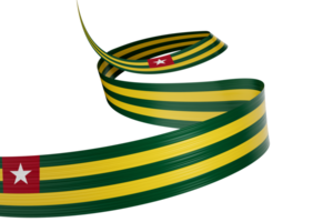 3d Flag Of Togo 3d Shiny Waving Togo Ribbon Flag 3d Illustration png
