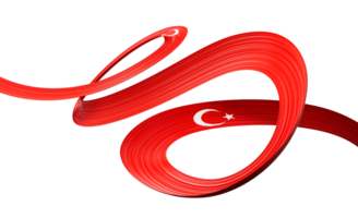 3d Flag Of Turkey 3d Shiny Waving Turkey Ribbon Flag 3d Illustration png