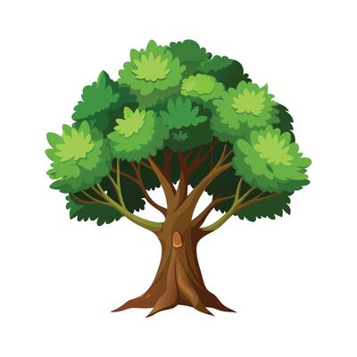 Beautiful Single Big Tree Illustration
