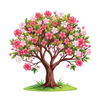 Beautiful Single Big Tree Illustration