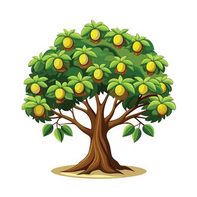Beautiful Single Big Tree Illustration