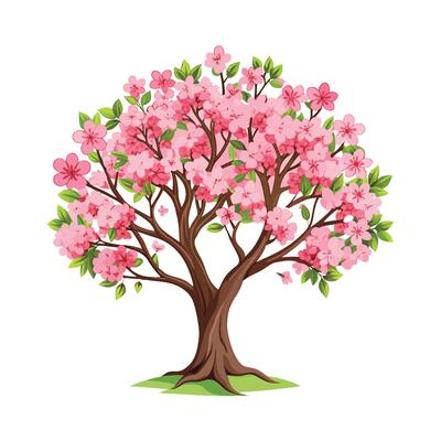 Beautiful Single Big Tree Illustration