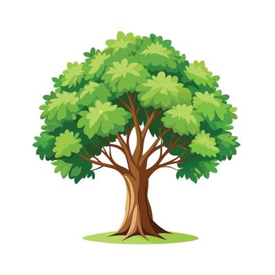 Beautiful Single Big Tree Illustration