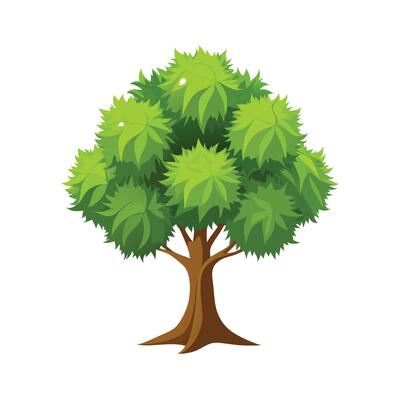 Beautiful Single Big Tree Illustration