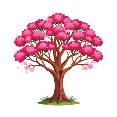 Beautiful Single Big Tree Illustration