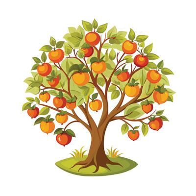 Beautiful Single Big Tree Illustration
