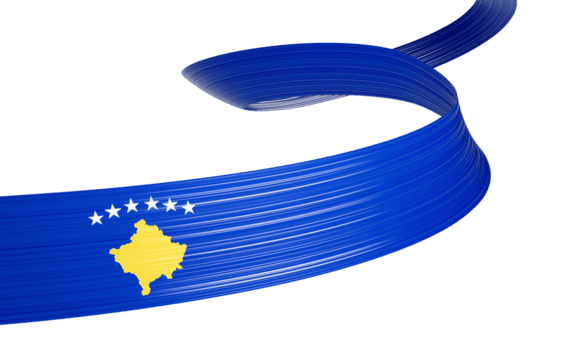 3d bandera de Kosovo 3d ondulado brillante Kosovo cinta bandera 3d ilustración png