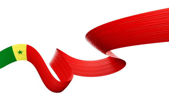3d bandera de Senegal 3d brillante ondulación Senegal cinta bandera 3d ilustración png