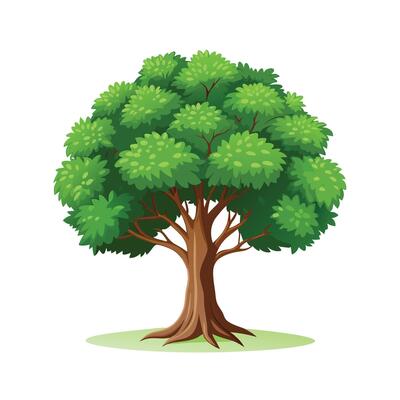 Beautiful Single Big Tree Illustration