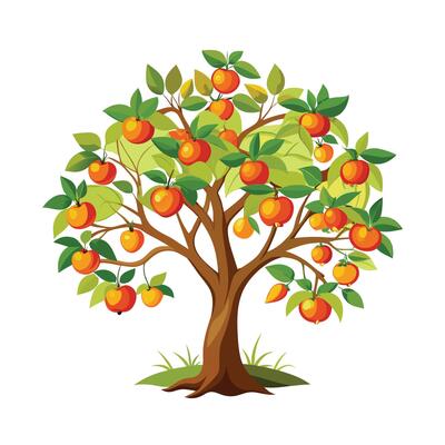 Beautiful Single Big Tree Illustration
