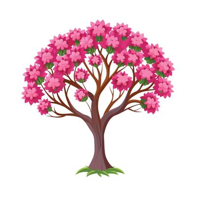 Beautiful Single Big Tree Illustration