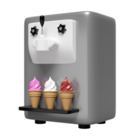 Ice cream cone making machine isolated. 3d render illustration png
