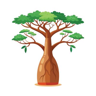 Beautiful Single Big Tree Illustration