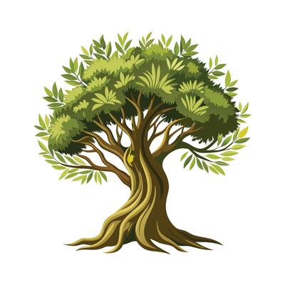 Beautiful Single Big Tree Illustration