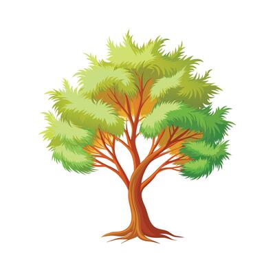 Beautiful Single Big Tree Illustration