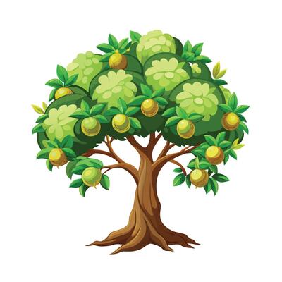 Beautiful Single Big Tree Illustration