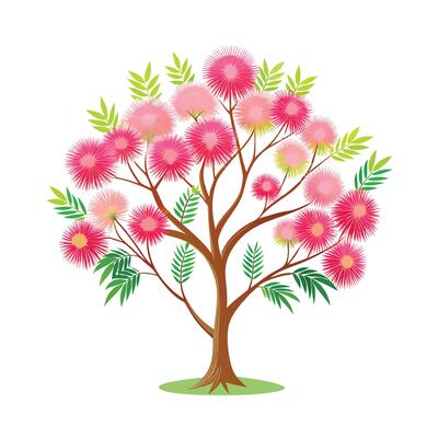 Beautiful Single Big Tree Illustration
