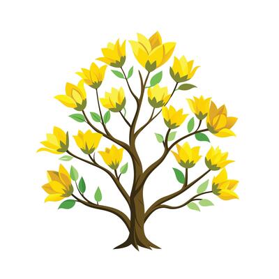 Beautiful Single Big Tree Illustration