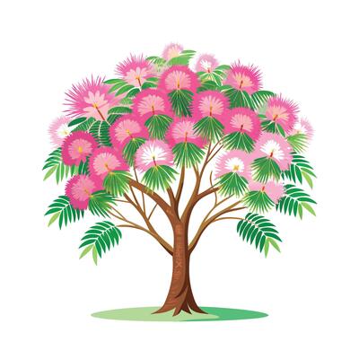 Beautiful Single Big Tree Illustration