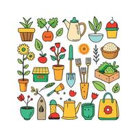 Realistic Gardening and Plants Different Icons Set vector