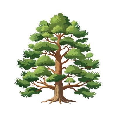 Beautiful Single Big Tree Illustration