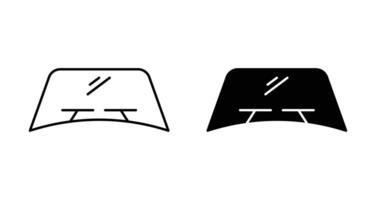 car windscreen linear thin line icon graphics. car windscreen set use for web ui or app vector